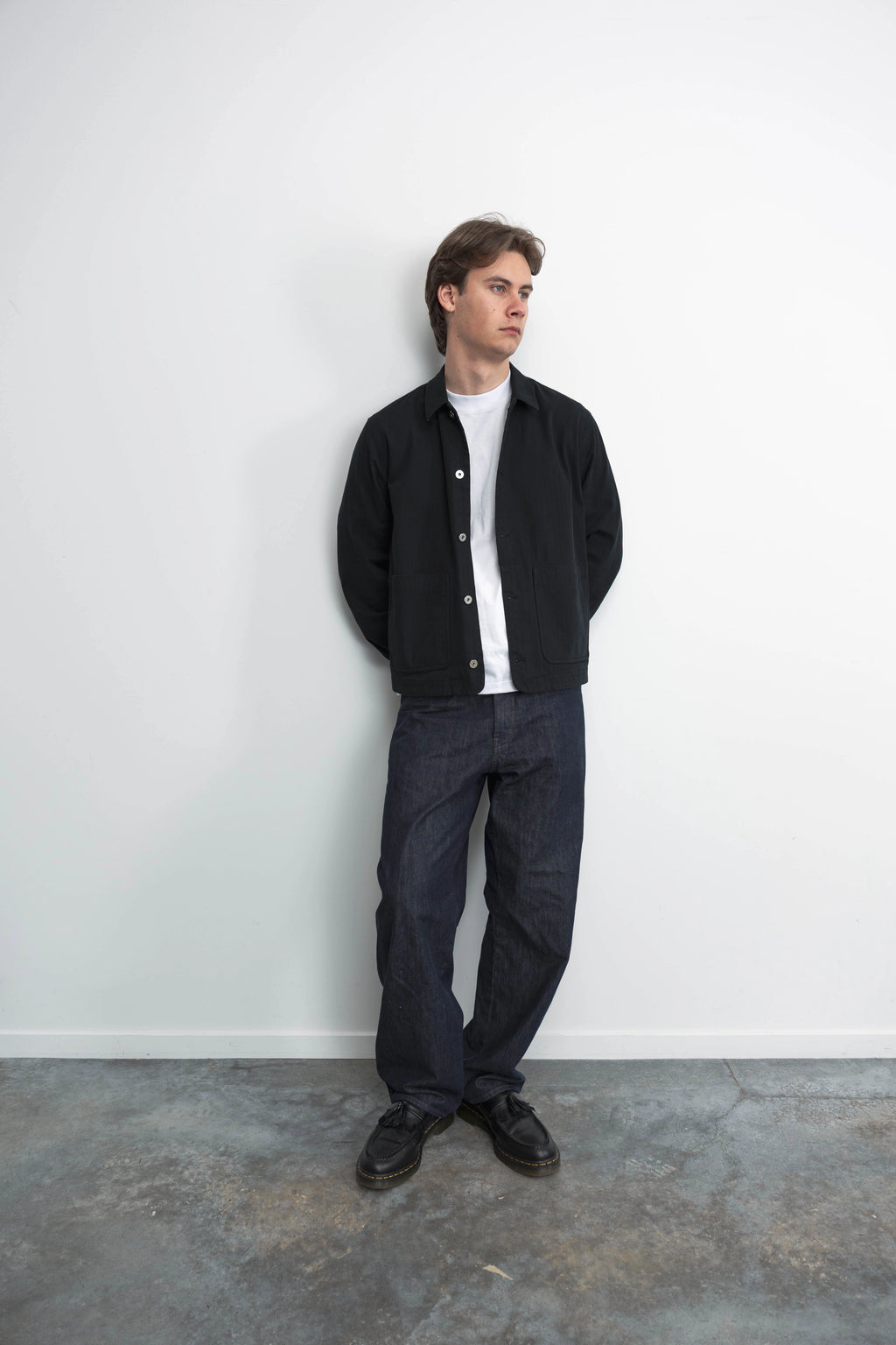 Chore Coat - Black & Relaxed T-Shirt - White