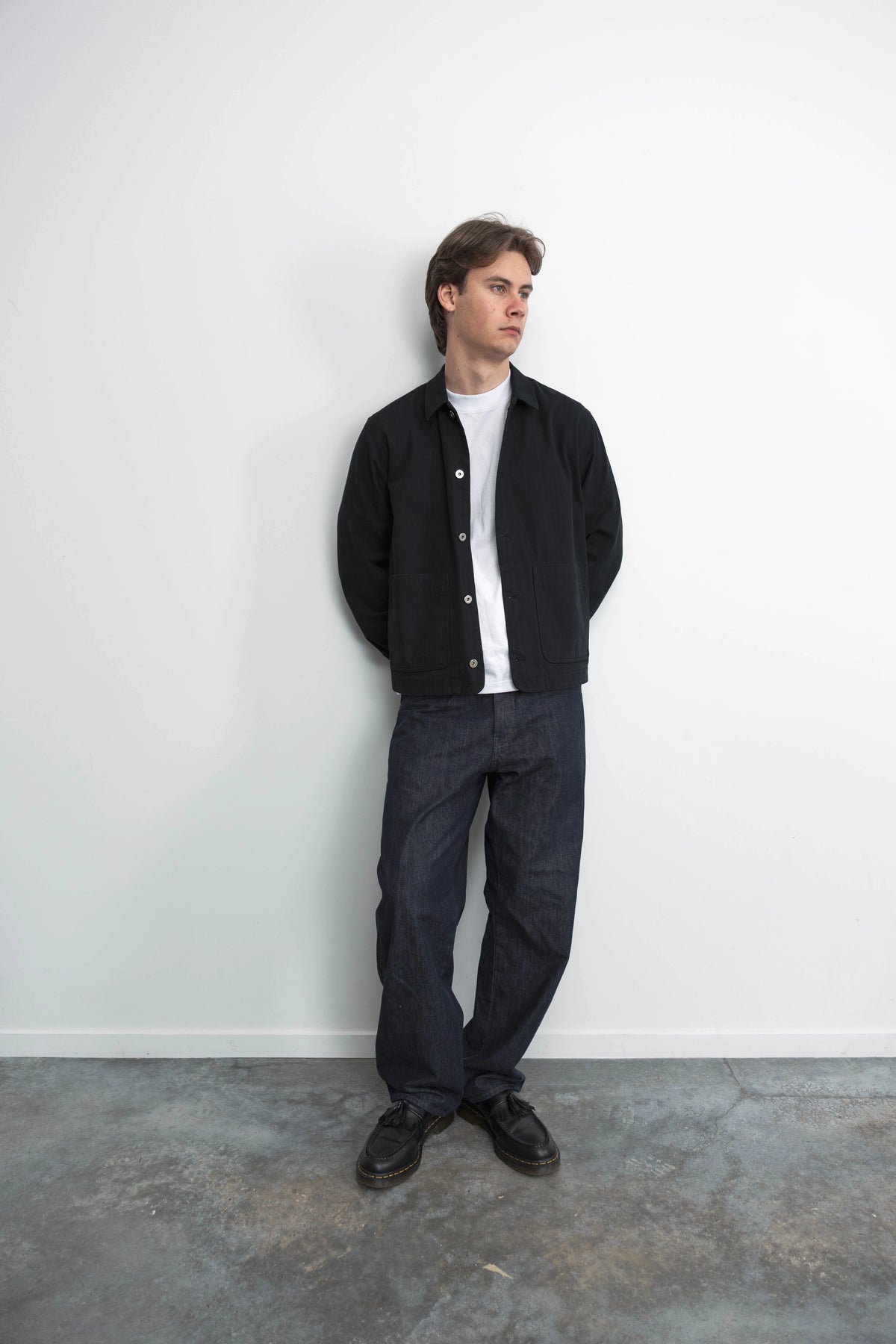 Chore Coat - Black & Relaxed T-Shirt - White