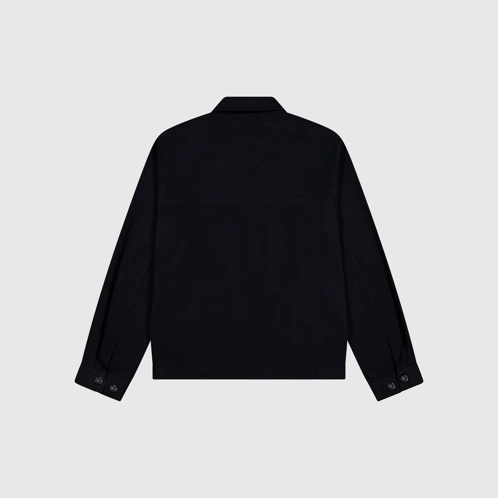 Anderson Chore Coat in black, flat lay back view