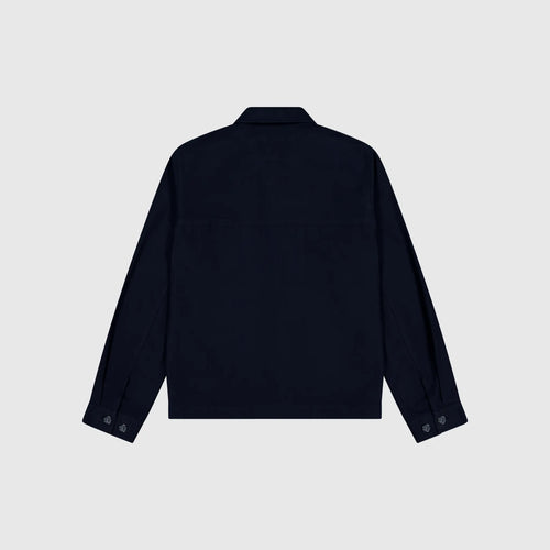 Anderson Chore Coat in navy, flat lay back view