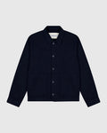 Anderson Chore Coat in navy, flat lay — 300gsm herringbone twill